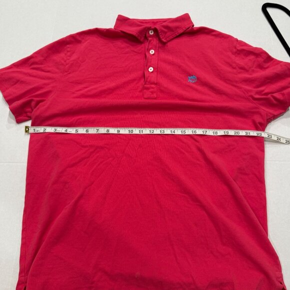 Southern Tide Skipjack Beachside Polo Trim Fit Men’s XL Coral Red cotton preppy - Picture 2 of 9